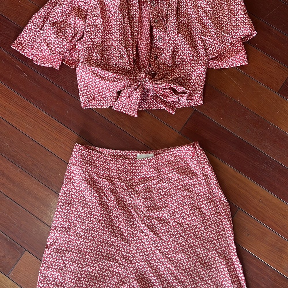 Anthropologie Maeve 2 Piece Red Set (2)